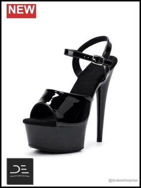 Women's Platform Sandal Heels 6 Inch Ankle-Strap Stiletto Clear Acrylic Heel